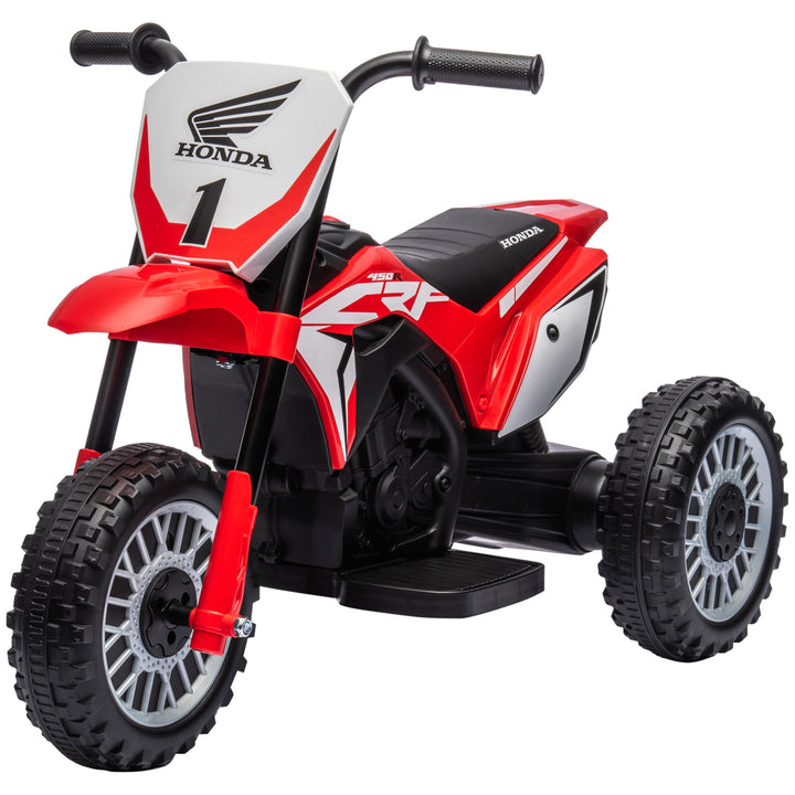 Honda elektrisk børnemotorcykel, 3 km/t, lydeffekter, til 18-36 måneder, rød