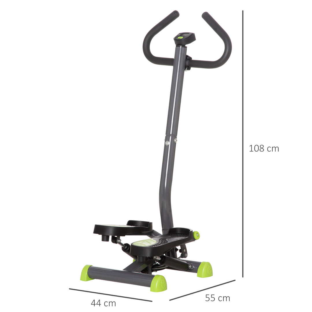 Stepmaskine med LCD-skærm 55 x 44 x 108 cm Stålgrå+Grøn+Sort