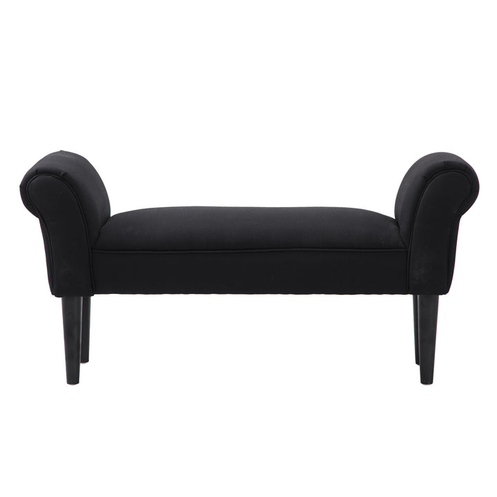 Bænk, sengebænk, tidløst design, blød polstring, op til 130 kg, sort, 102 x 36 x 51 cm
