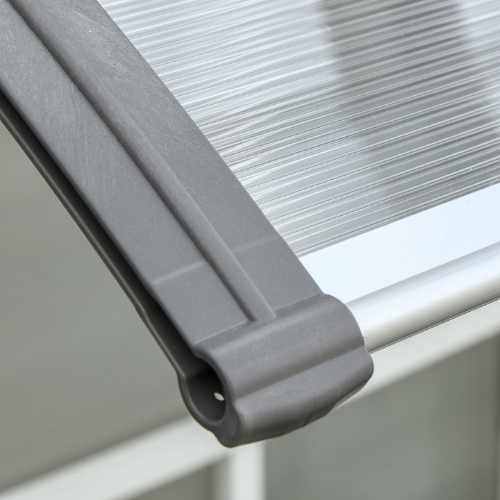Dørmarkise, beskyttelse mod regn, vind og hagl, polycarbonat, aluminium, 110 x 60 x 18 cm, grå