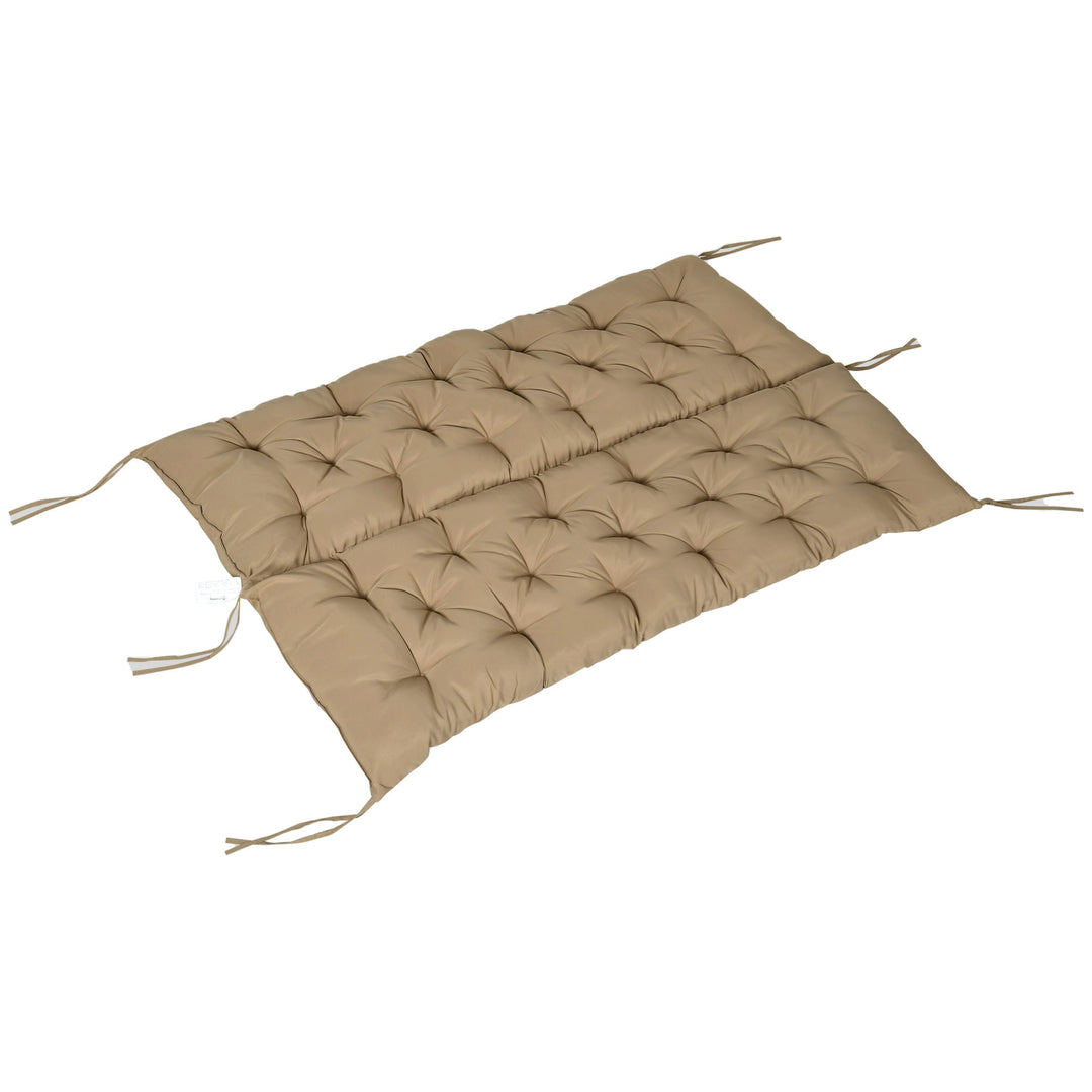 3-Personers bænkehynde 150x98x8 cm med stropper, bænkehynde til havemøbler og verandagynge, khaki