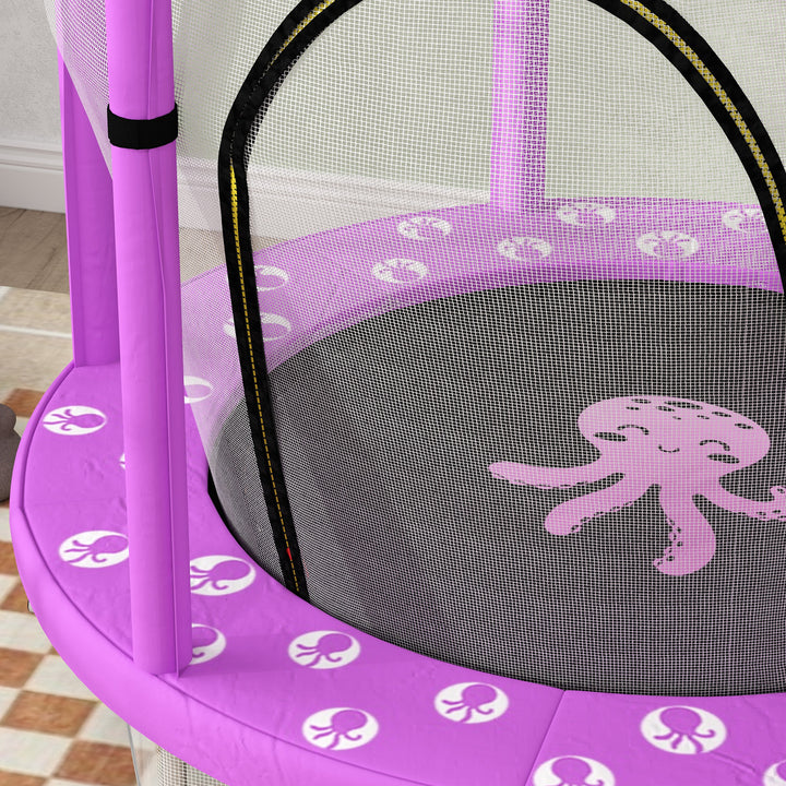 Børnetrampolin med sikkerhedsnet, til indendørs og udendørs brug, 3-6 år, lilla