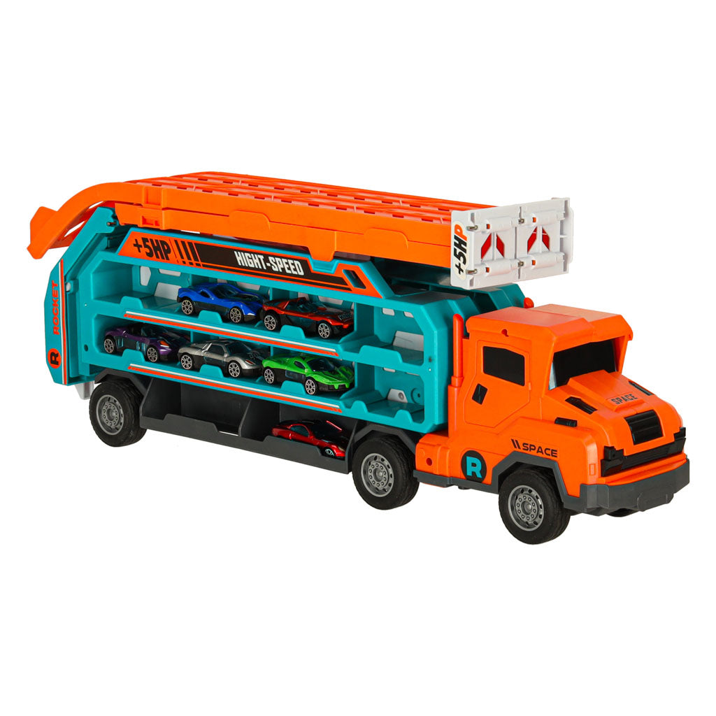 Campingvogn med racerbanerutschebane 6el orange