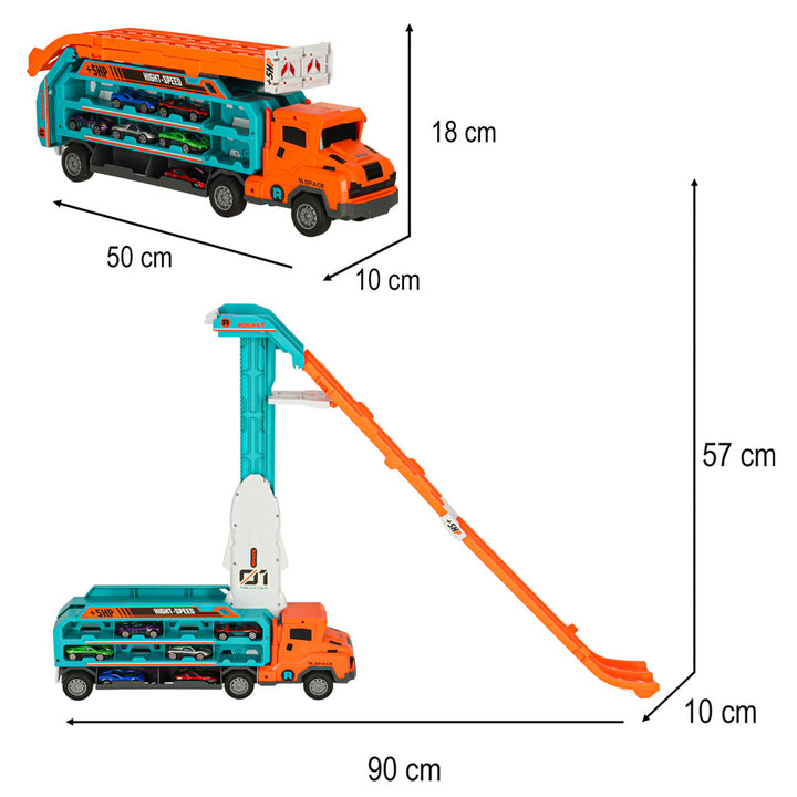 Campingvogn med racerbanerutschebane 6el orange