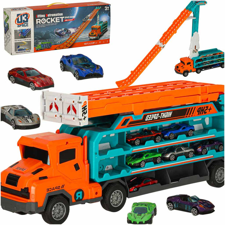 Campingvogn med racerbanerutschebane 6el orange