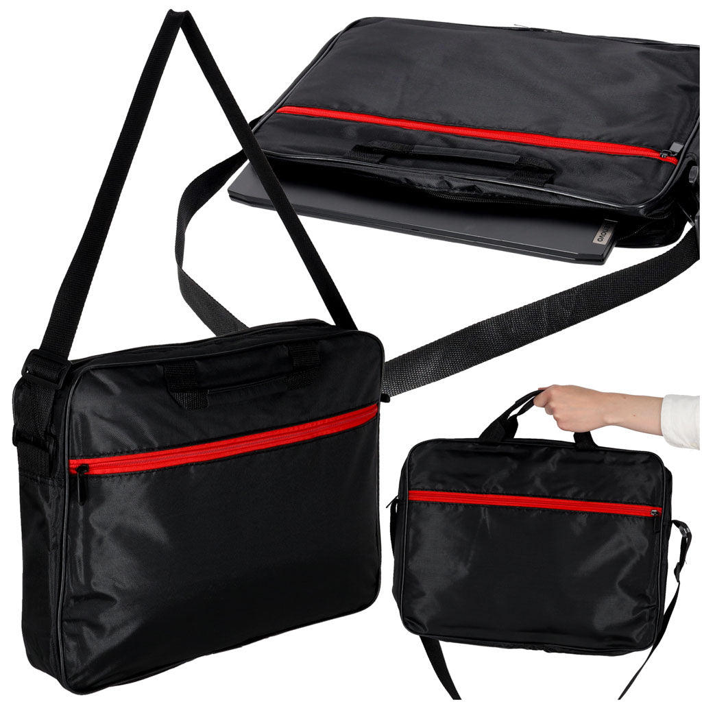 Laptoptaske 15,6 tommer etui etui med rem dokumentmappe dame herre sort
