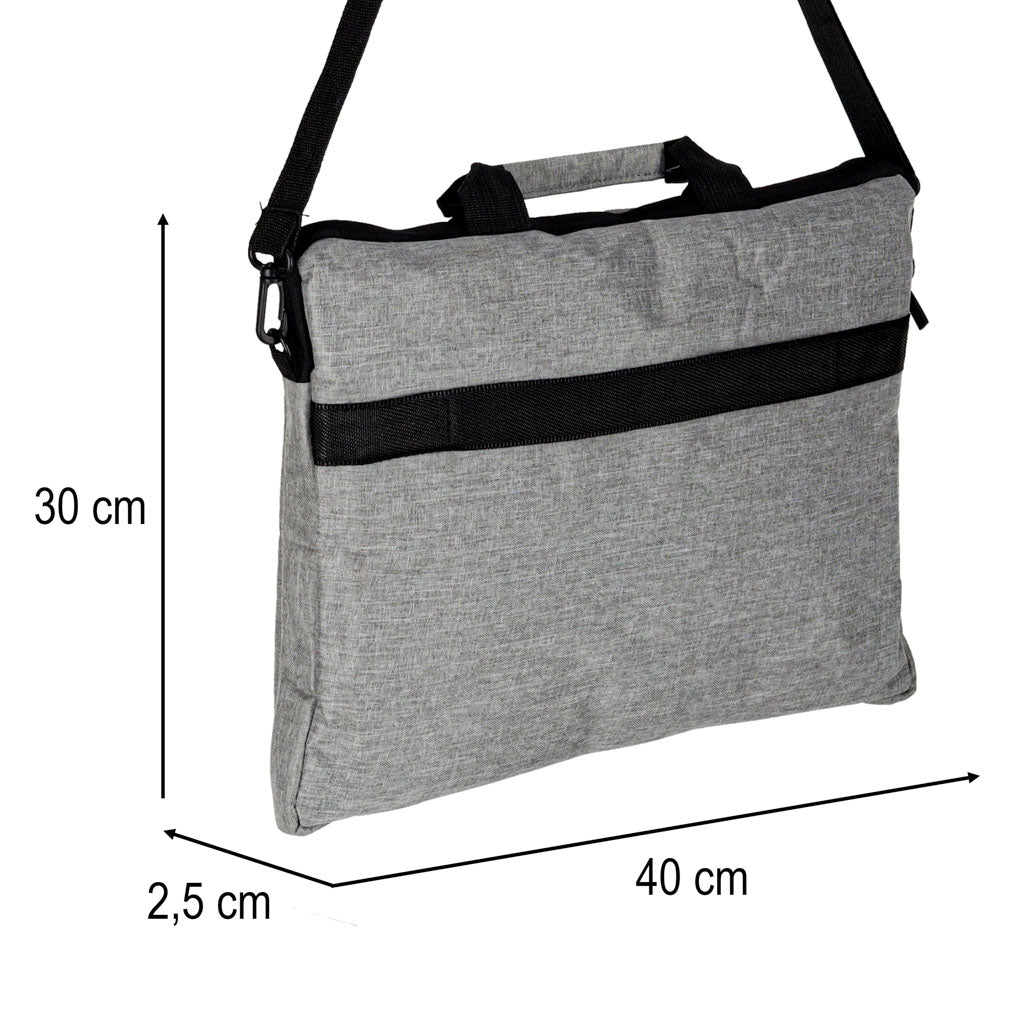 Laptoptaske 15,6 tommer etui med rem dokumentmappe dame herre grå