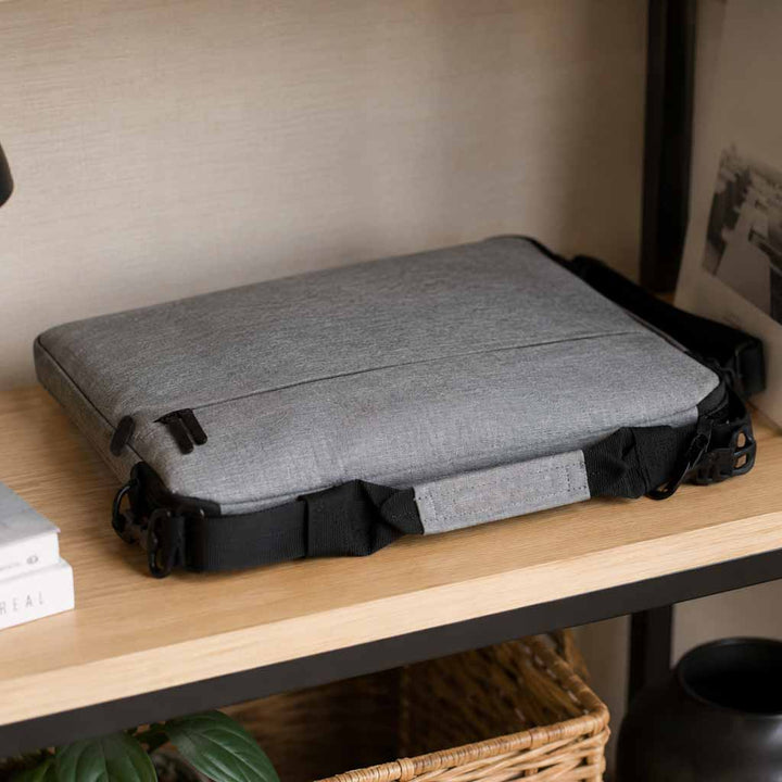 Laptoptaske 15,6 tommer etui med rem dokumentmappe dame herre grå