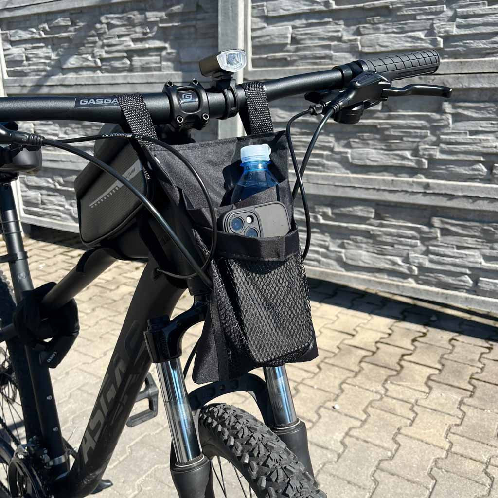 Taske til cykel, scooter, styr, telefon, cykeltaske, sort