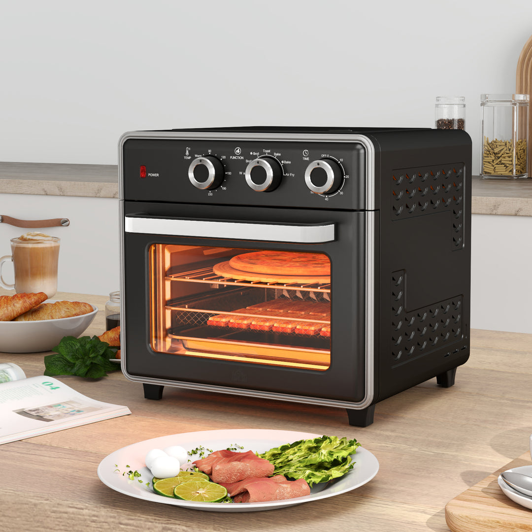Miniovn, 20l, 5 funktioner, 360° konvektion, grillrist, krummebakke, sort