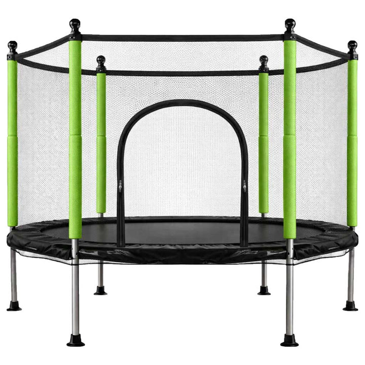 Trampolin til hjemmet og haven til børn, boldnet 140 cm, 55 tommer, grøn