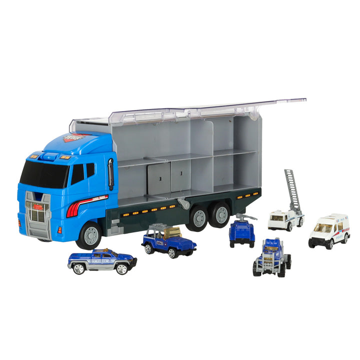 Transporter lastbil TIR-kaster + metalbiler politi