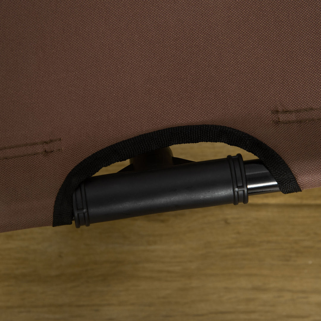 Forhøjet hundeseng med baldakin, kæledyrsseng, udendørs hundelig med tag, åndbar, taffetastof til camping, kaffe, 122 x 92 x 108 cm