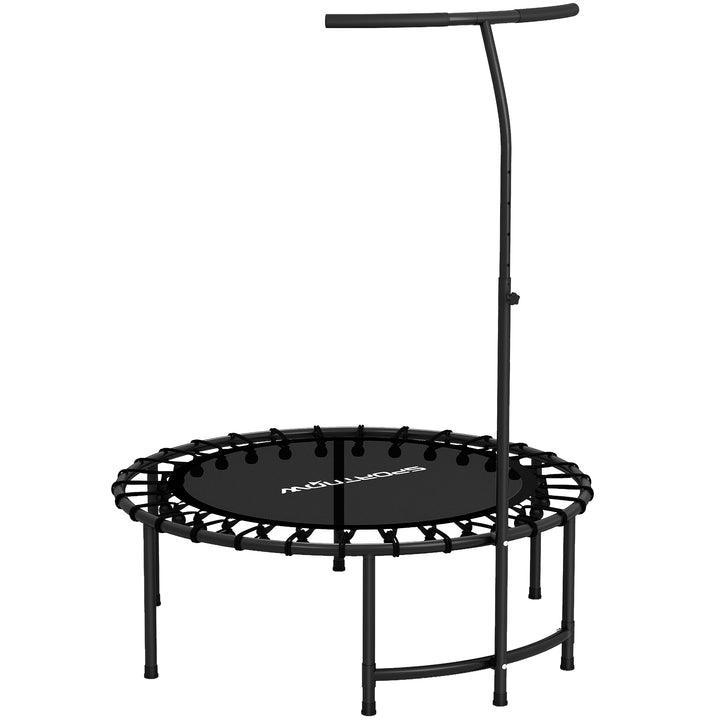 Rebounder-trampolin, 5-niveau justerbart håndtag, træningstrampolin, sort