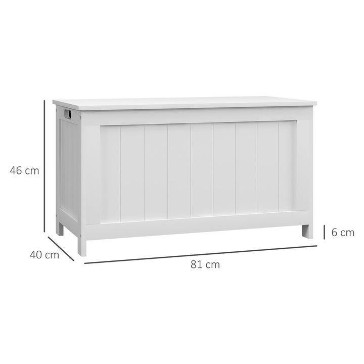 Opbevaringskasse legetøjskiste, mdf, 2 håndtag, 81 x 40 x 46 cm, hvid