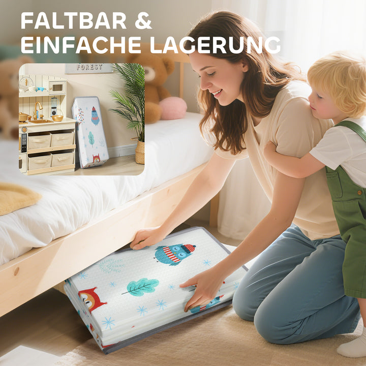 Babylegemåtte, dyremønster, skum, 1,5 cm tyk polstring, skridsikker