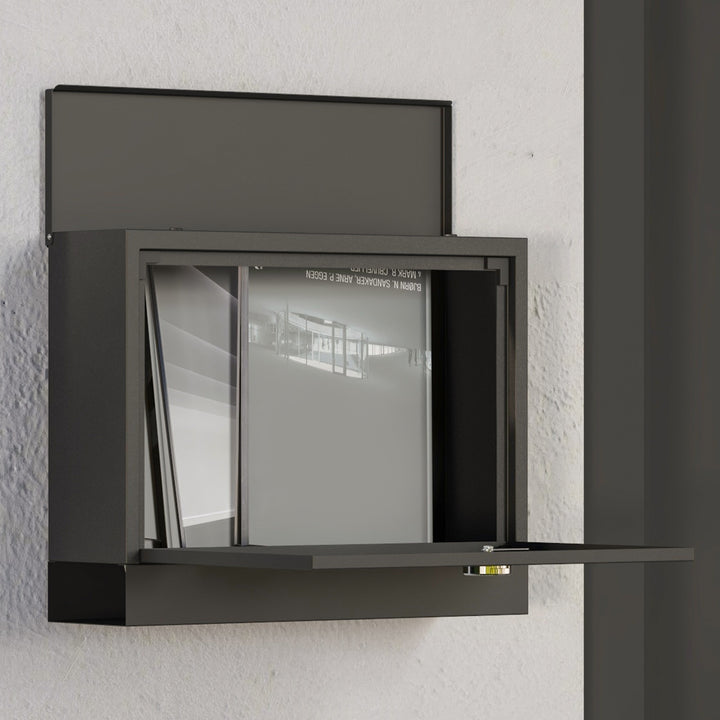 Postkasse metalpostkasse, moderne, låsbar, 36,5 x 11,5 x 29 cm, sort