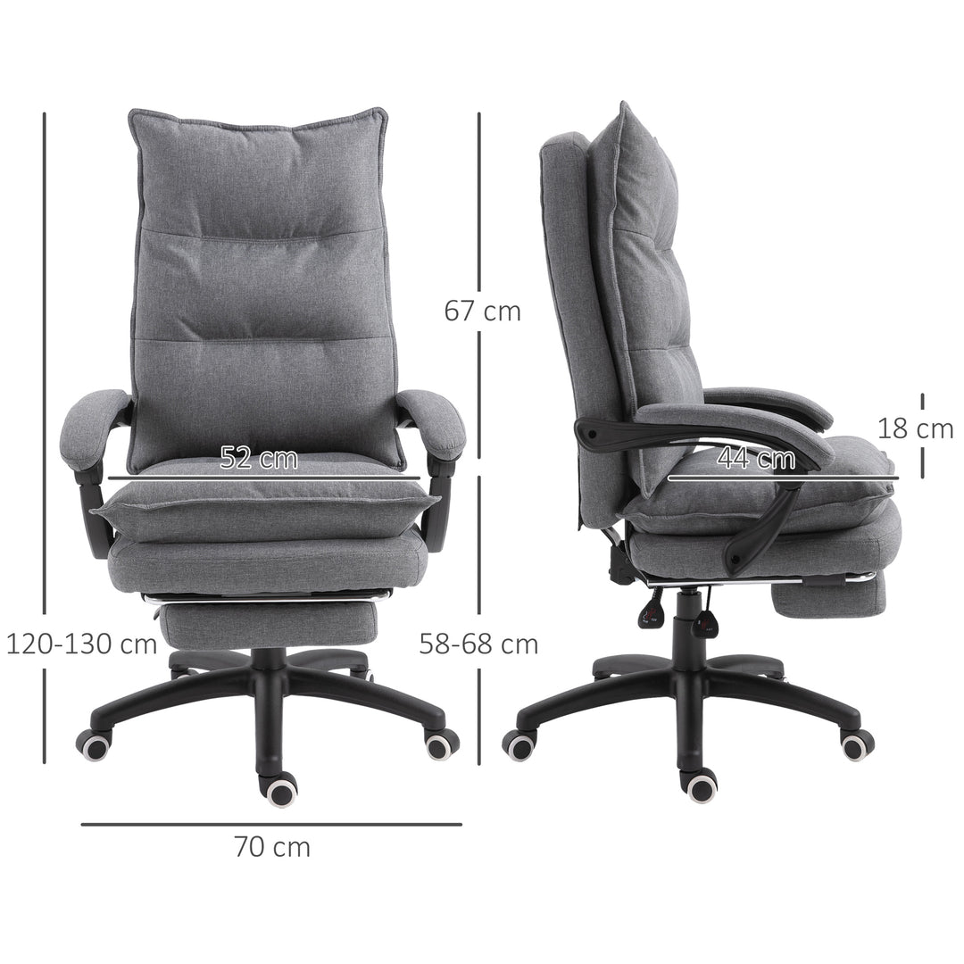 Massagekontorstol, skrivebordsstol med massagefunktion, højdejusterbar, ergonomisk drejestol, nylon, grå
