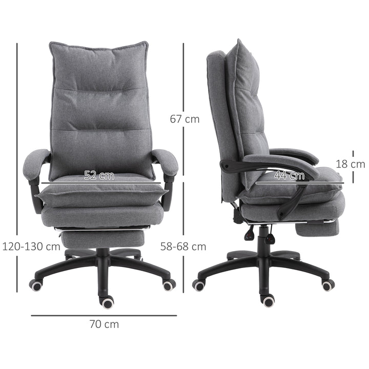 Massagekontorstol, skrivebordsstol med massagefunktion, højdejusterbar, ergonomisk drejestol, nylon, grå