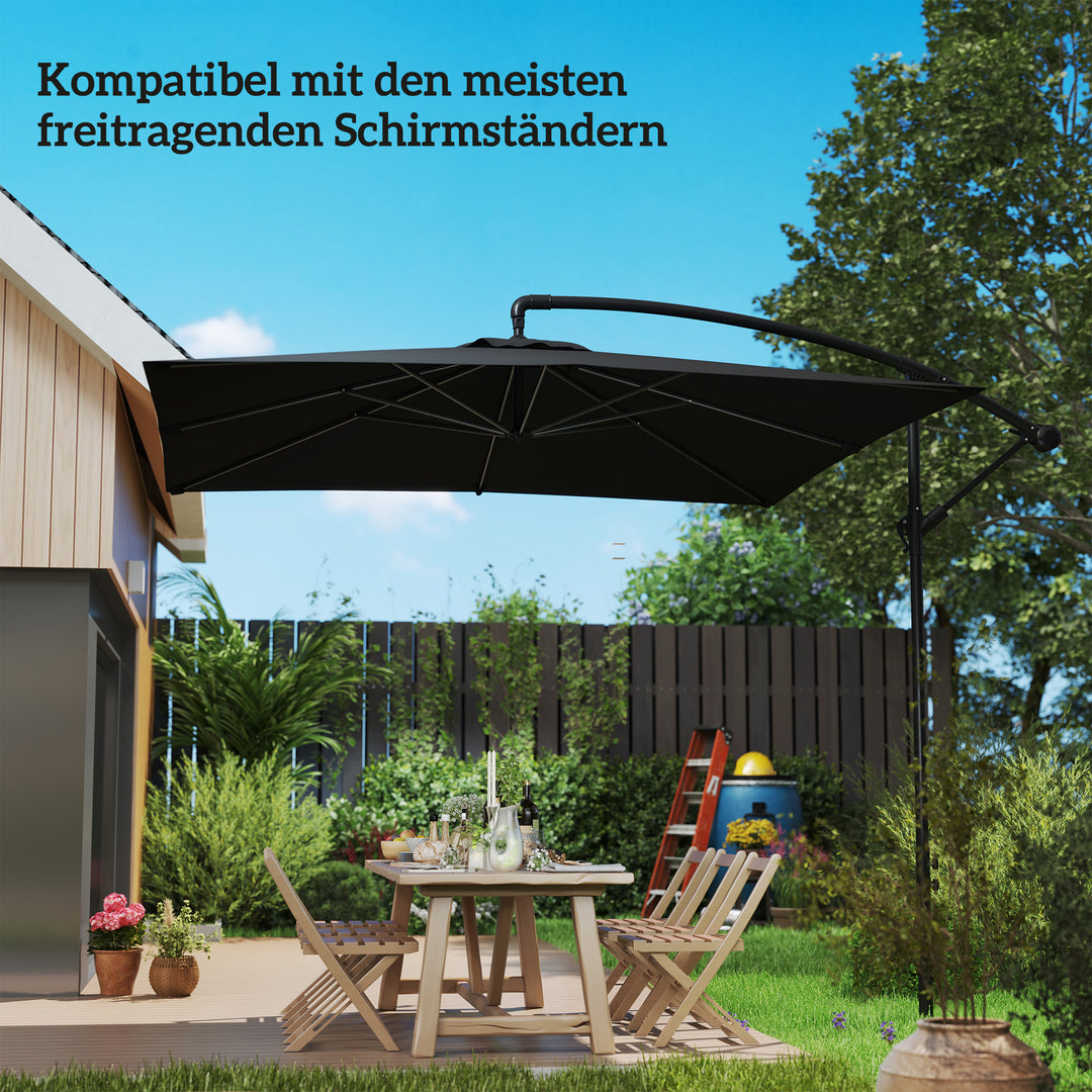 Paraplystativ, parasolfod, jordholder til parasoller, fast installation, metal, mørkegrå