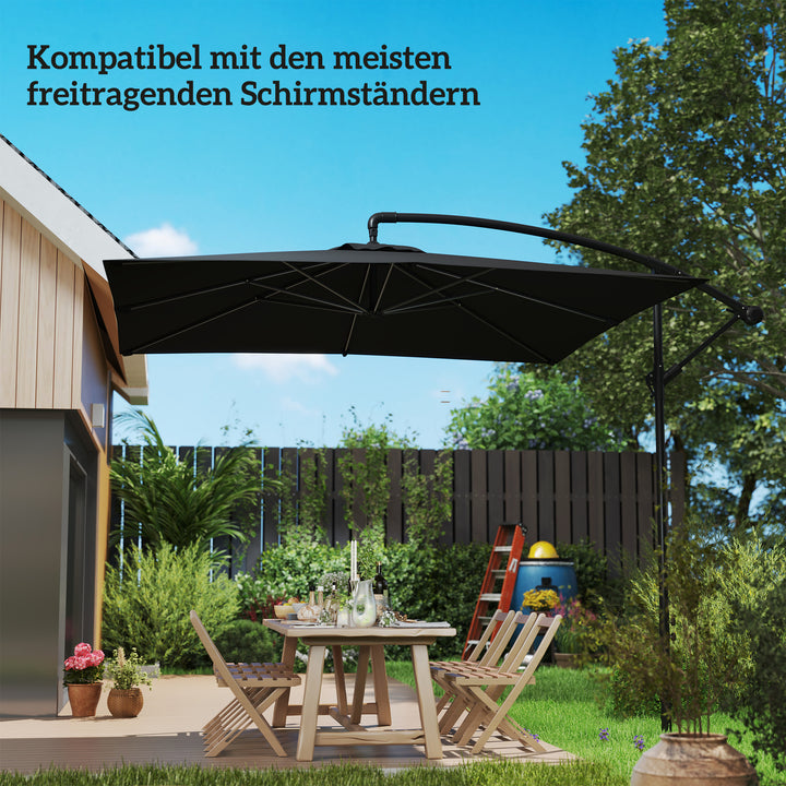 Paraplystativ, parasolfod, jordholder til parasoller, fast installation, metal, mørkegrå