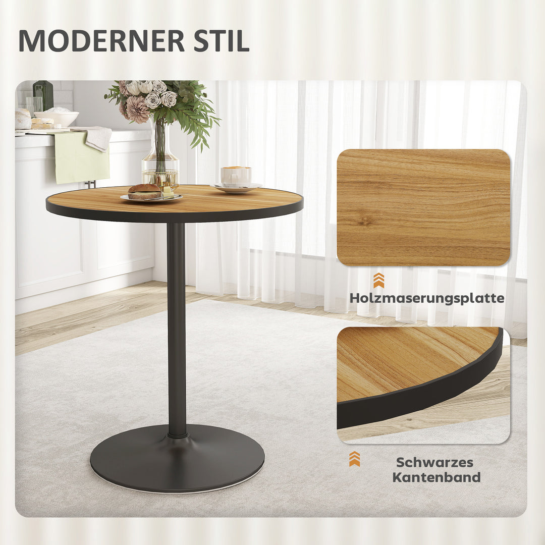 Rundt spisebord, egetræslook, kompakt design, til 2-4 personer, eg