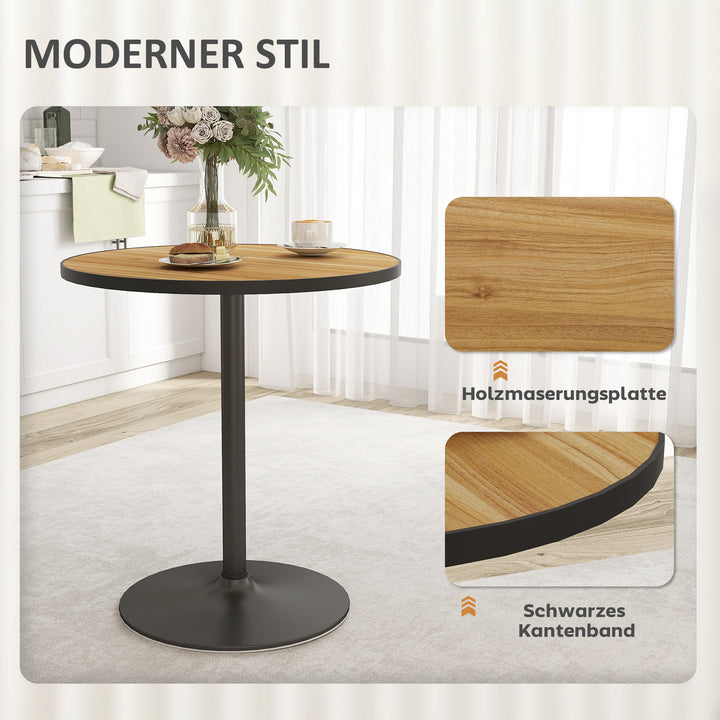 Rundt spisebord, egetræslook, kompakt design, til 2-4 personer, eg