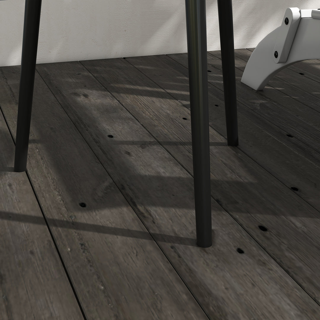 Udendørs sidebord, havebord, rundt terrassebord, stål, 40 x 50 cm, sort