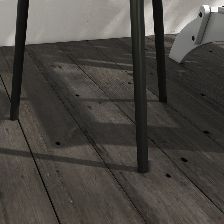 Udendørs sidebord, havebord, rundt terrassebord, stål, 40 x 50 cm, sort