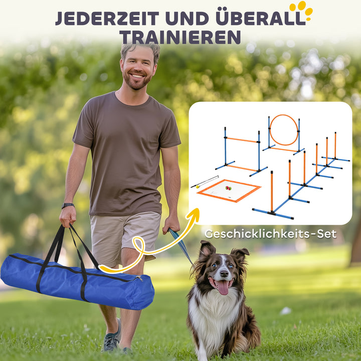 Agility set hunde 7-delt agilityudstyr til hundetræning plug-in forhindringssæt til legetræning