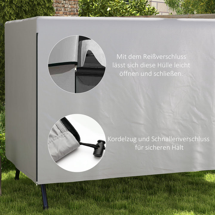 Havemøbelovertræk, beskyttelsesovertræk til havemøbler, 215 cm x 155 cm x 150 cm, grå