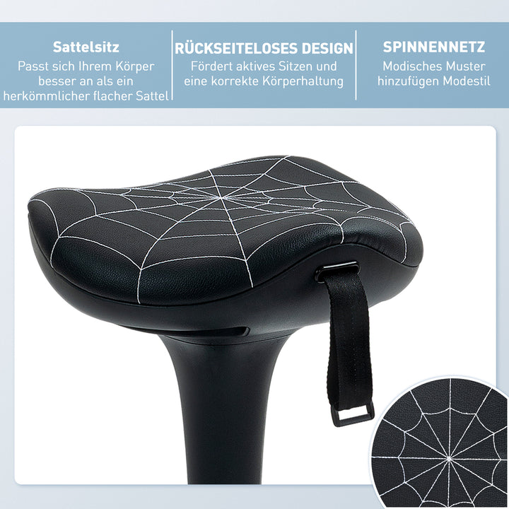 Kontorstol med drejefunktion, ergonomisk stol, højdejusterbar 65,5-83,5 cm, 120° vipbar, sort