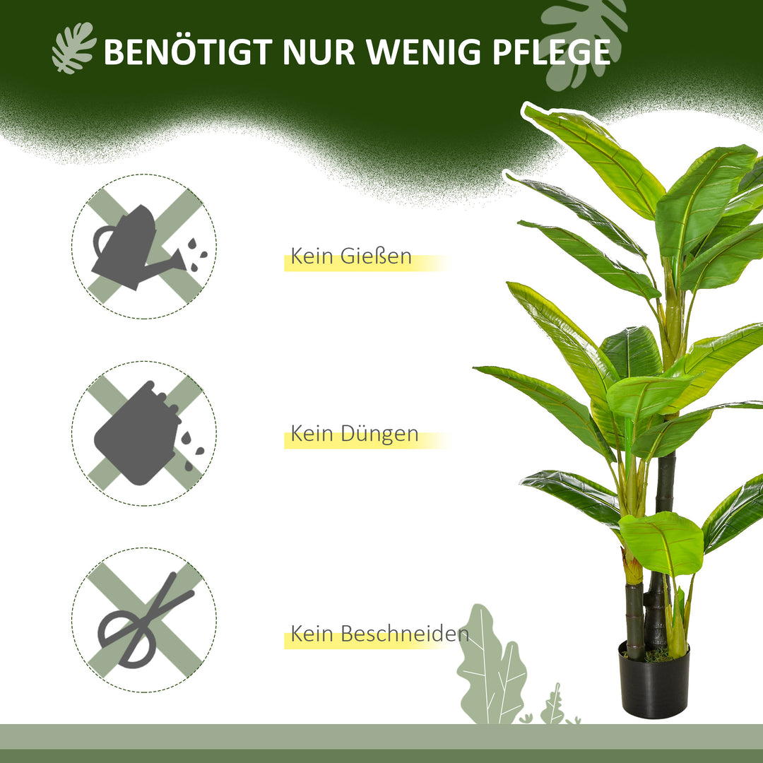Kunstige planter 150 cm kunstige planter i potte kunstigt banantræ kunstig plante kunstigt træ stueplante dekorativ plante kontorplante plastikpotte til indendørs brug