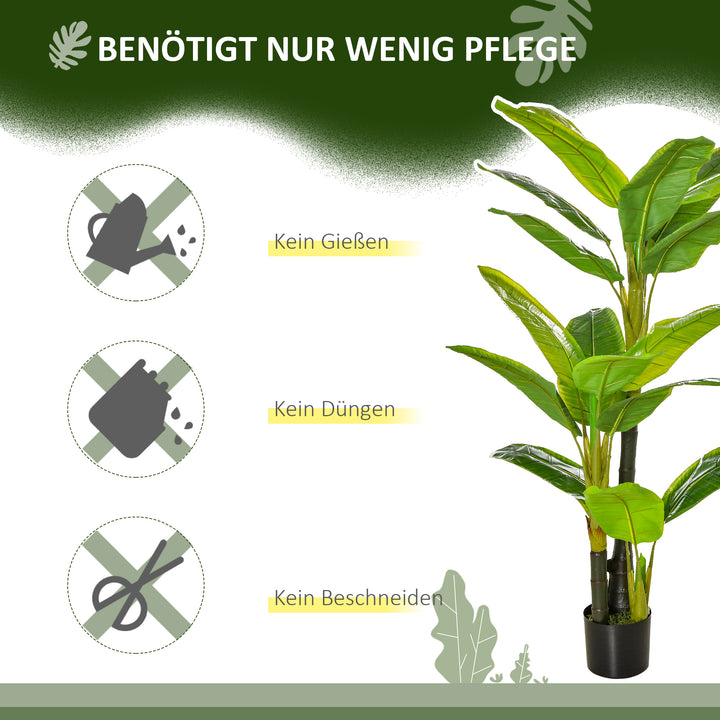 Kunstige planter 150 cm kunstige planter i potte kunstigt banantræ kunstig plante kunstigt træ stueplante dekorativ plante kontorplante plastikpotte til indendørs brug