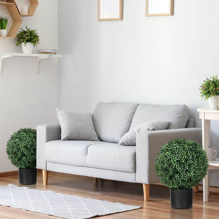 Kunstig buksbomplante, kugleformet, 52x40 cm, grøn