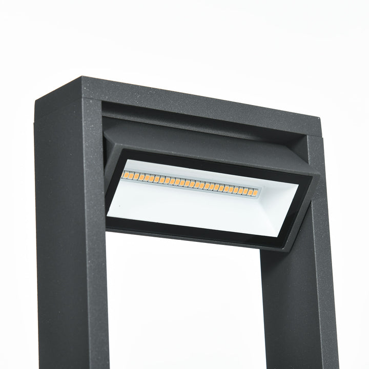Havelampe, stilampe, stolpelampe med LED'er, vejrbestandig, 16 cm x 5 cm x 90 cm, mørkegrå