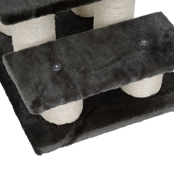 Hundetrappe 3 trin 34 cm høje kæledyrstrapper til hunde katte kattetrappe hunderampe indstigningshjælp til seng, sofa, legeplads mørkegrå