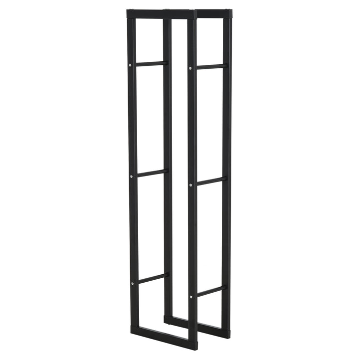 Brændehylde metal 40 x 25 x 150 cm brændehylde stablingshjælp stålramme op til 100 kg brændehylde udendørs brændehylde brændehylde til have terrasse udendørs sort