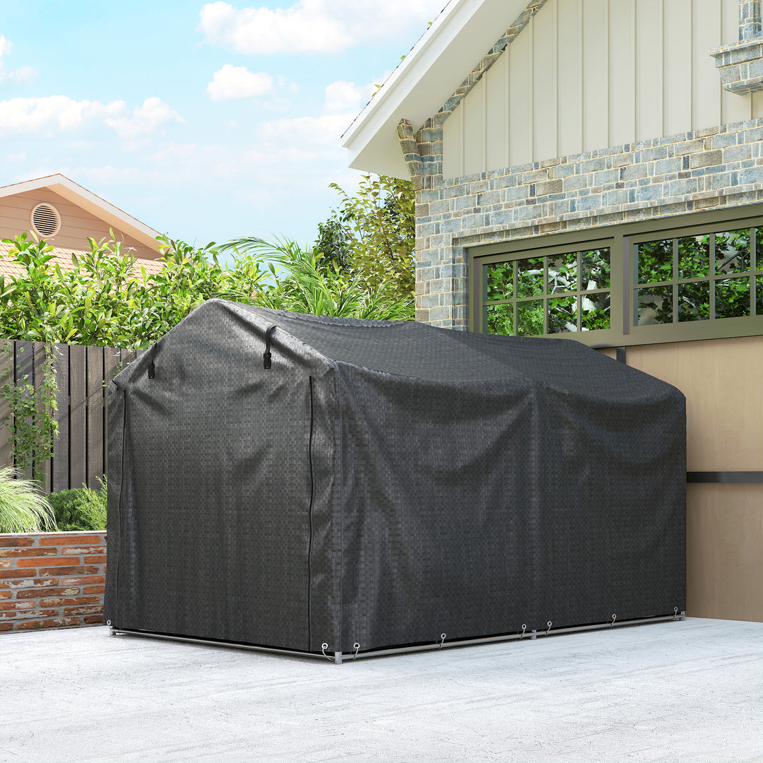 Garagetelt, vandtæt garagetelt med dør, UV-bestandig, 220 x 157 x 165 cm, sort