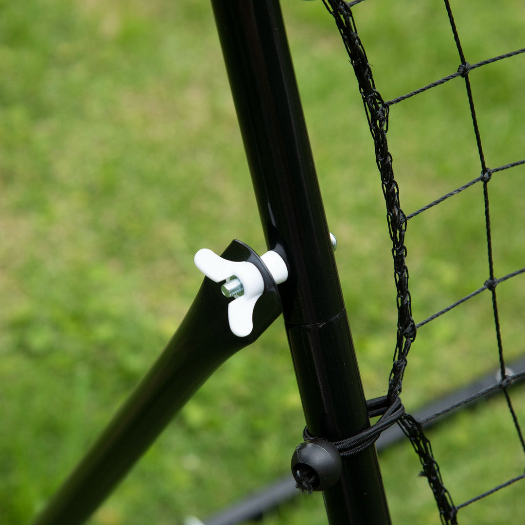 Rebounder til fodbold, rebound wall rebound net, metalrør med pe-stof, kickback rebound wall til baseball basketball, fodboldmål til ungdomstræning 96x80x96cm, sort