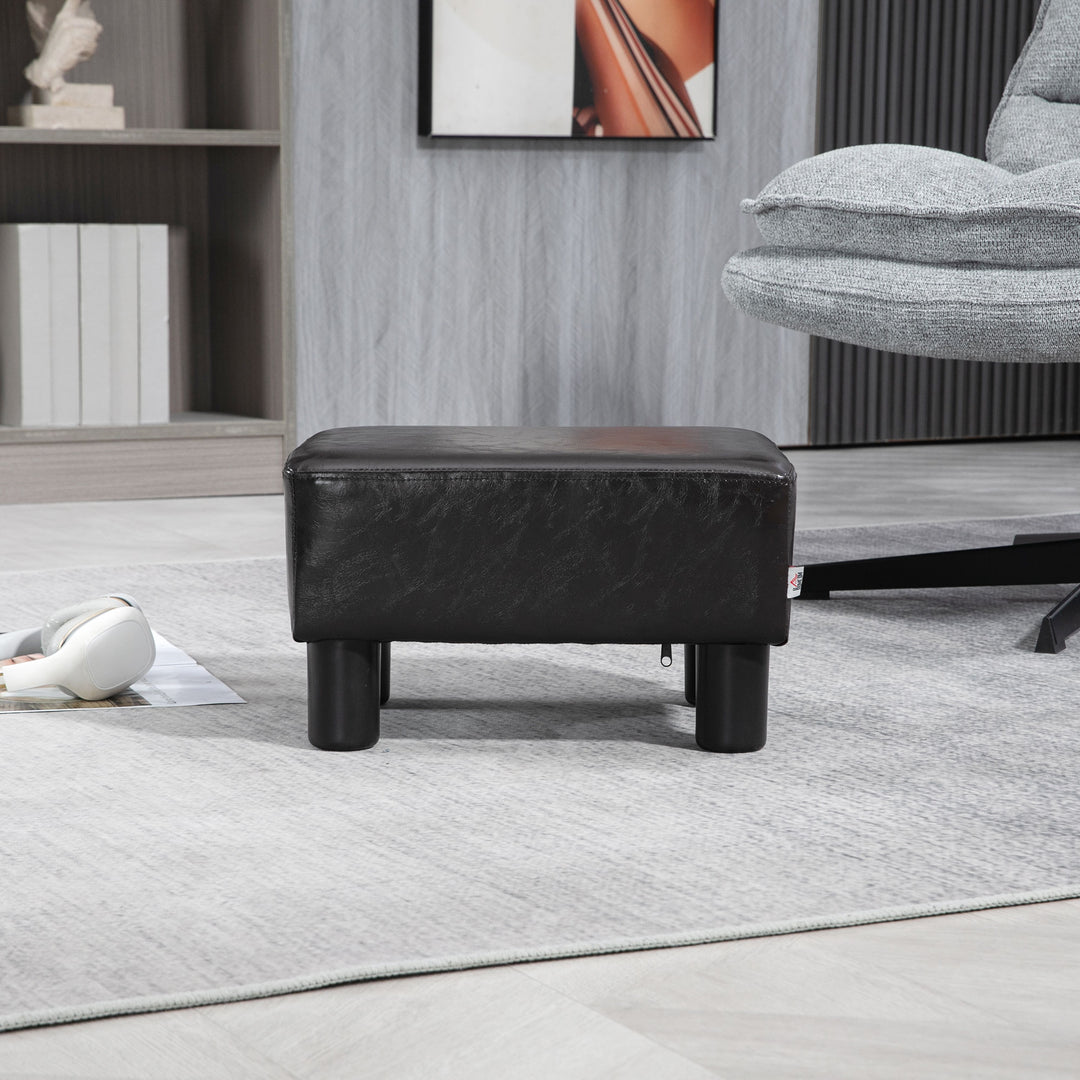 Skammel med betræk i kunstlæderlook, op til 110 kg, kaffe, 40 x 30 x 24 cm