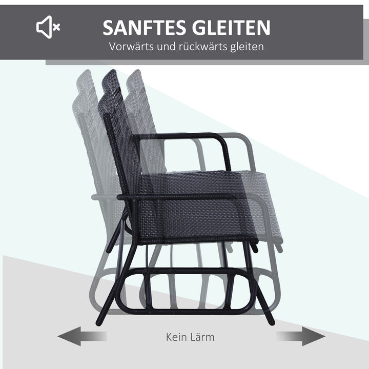 Gyngebænk havegynge havebænk siddebænk gynge 2-personers polyrattan