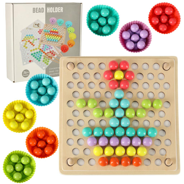 Pædagogisk Montessori perlekugle mosaikpuslespil 77el.