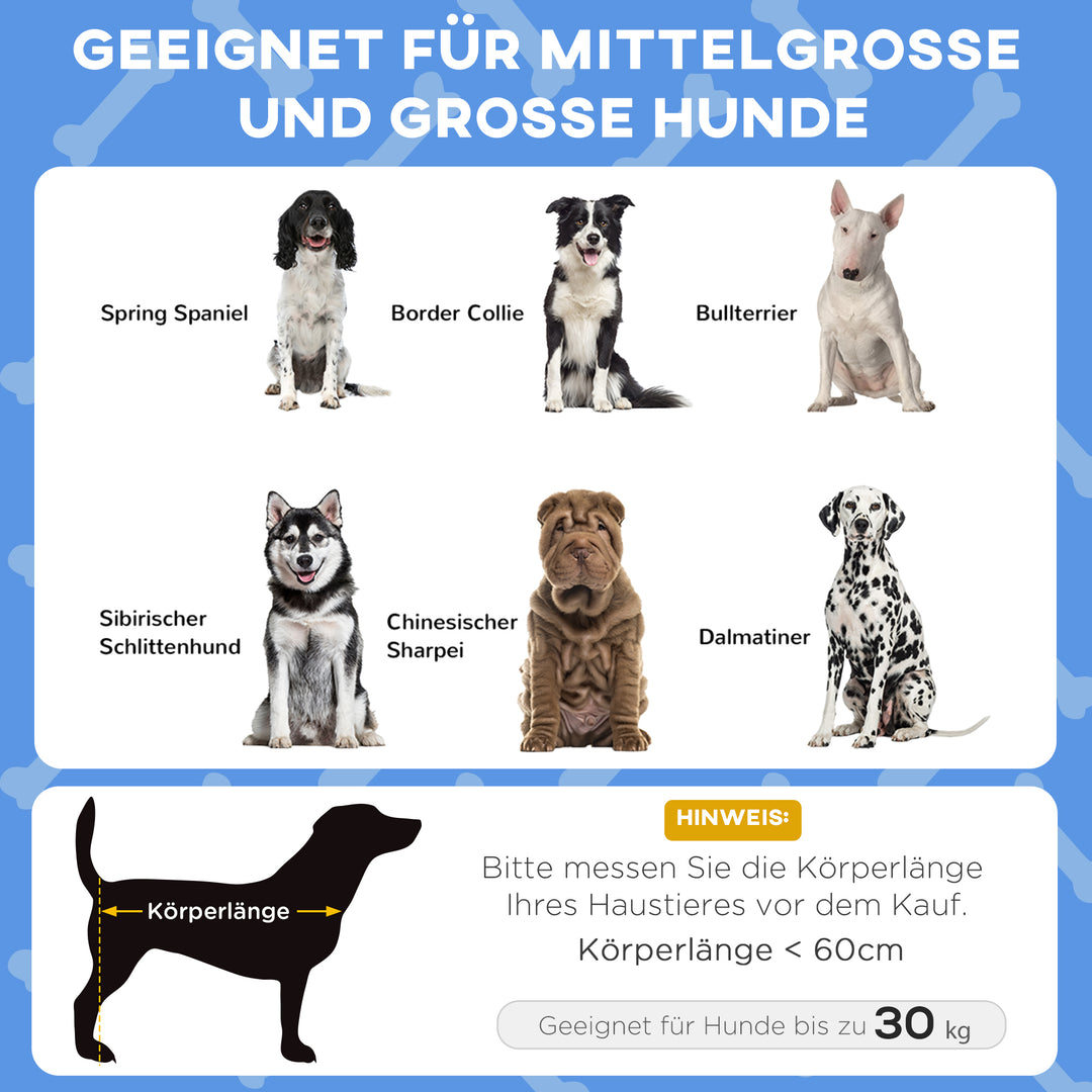 Hundeseng med tag, åndbar, vandafvisende, op til 30 kg, 91 x 76 x 89 cm, mørkeblå