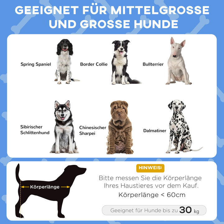 Hundeseng med tag, åndbar, vandafvisende, op til 30 kg, 91 x 76 x 89 cm, mørkeblå