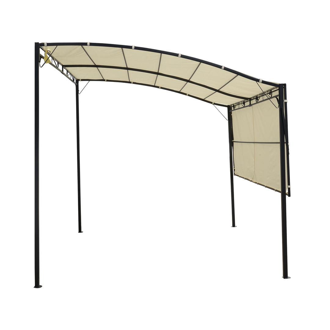Pavillon med foldbar tagforlænger, vejrbestandig, 3 x 2,5 m, cremehvid
