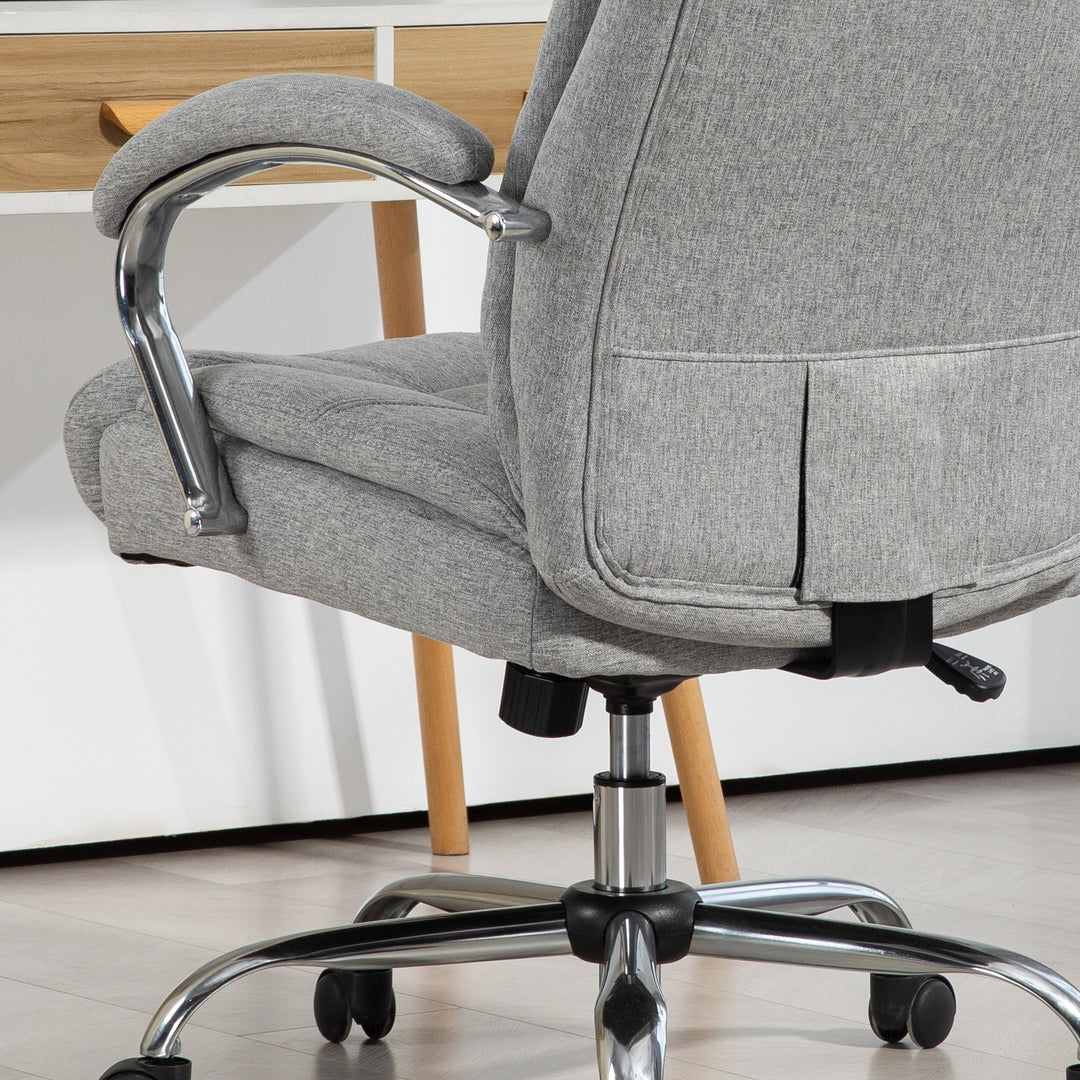 Ergonomisk kontorstol, høj ryg, åndbart betræk, justerbar højde, grå