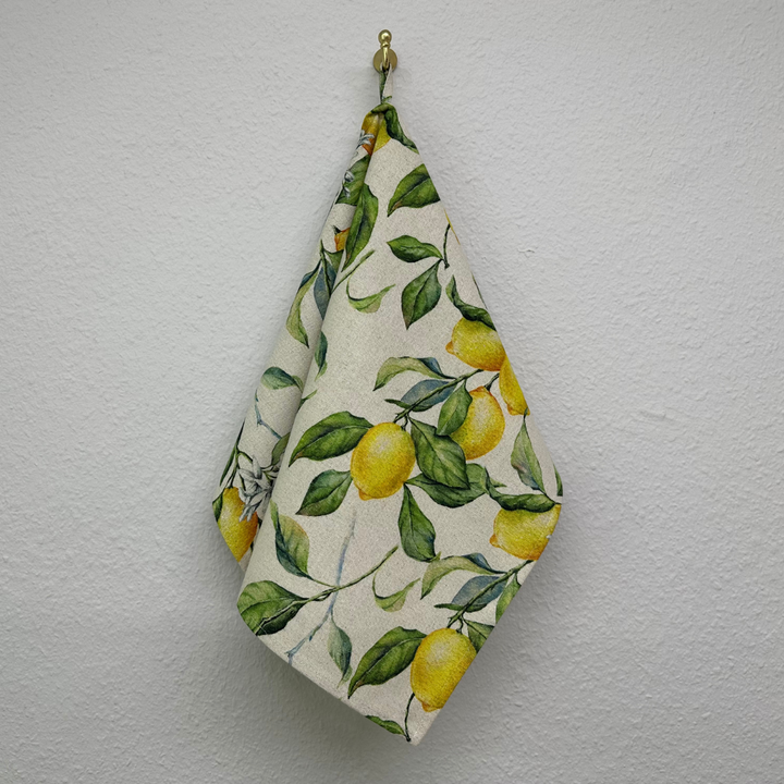 Viskestykke i bomuld og hør, Lemon Linen kollektion