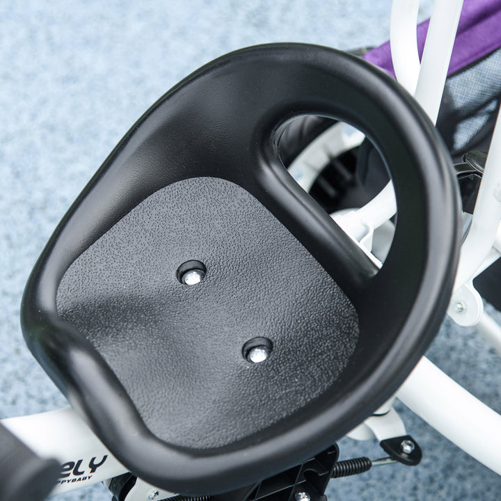 6-I-1 børnetrecykel med skubbehåndtag, kaleche, sele, opbevaringskurv, til 1-5 år, blå