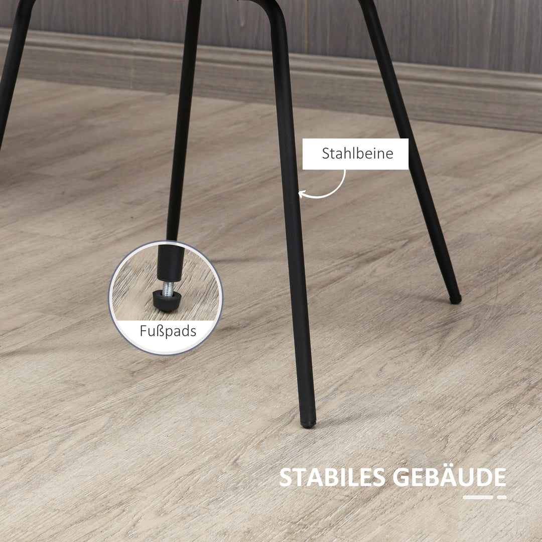 Sæt med 2 retro spisestole i velour 50 cm x 61 cm x 79 cm mørkegrå